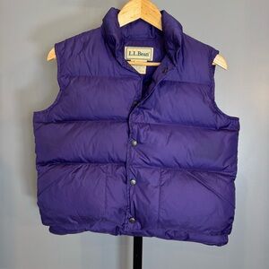 Vintage 90s L.L.Bean Goose Down Puffer Vest Purple Kids M 10/12 Y2K